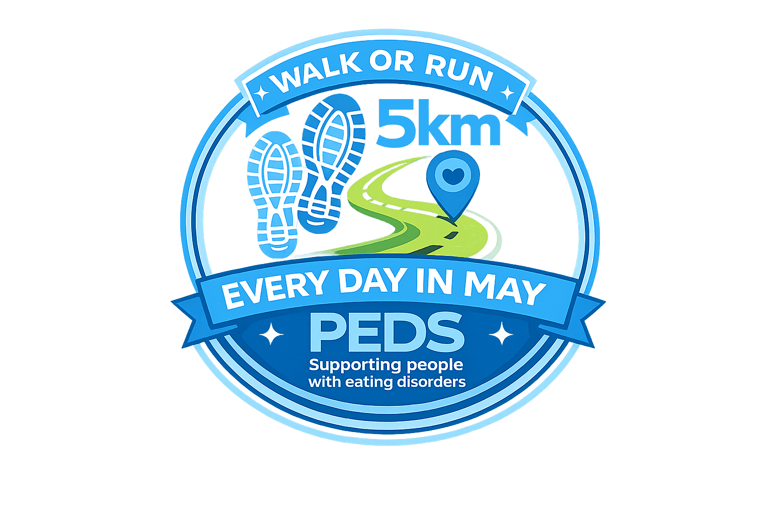 PEDS 5km a day everyday in May charity icon